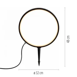 LED Spießleuchte D=32cm schwarz IP65 Schutz Timerfunktion Gartenlampe