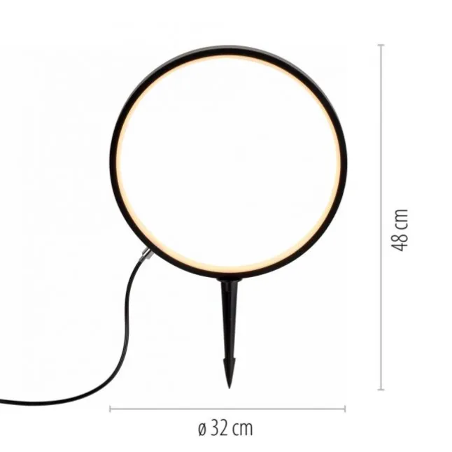 LED Spießleuchte D=32cm schwarz IP65 Schutz Timerfunktion Gartenlampe