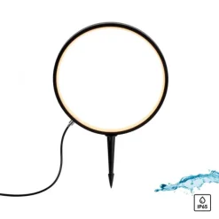 LED Spießleuchte D=32cm schwarz IP65 Schutz Timerfunktion Gartenlampe