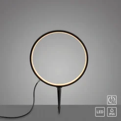 LED Spießleuchte D=32cm schwarz IP65 Schutz Timerfunktion Gartenlampe