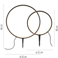 LED Spießleuchte Gartenlampe Ringform Timerfunktion IP65 wasserfest