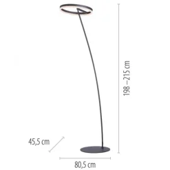 LED Stehlampe anthrazit farbig schwenkbar dimmbar Lichtring warmweiß Licht