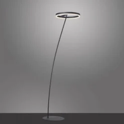 LED Stehlampe anthrazit farbig schwenkbar dimmbar Lichtring warmweiß Licht