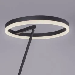 LED Stehlampe anthrazit farbig schwenkbar dimmbar Lichtring warmweiß Licht