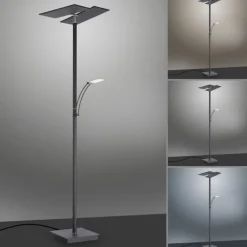 LED Stehlampe anthrazit farbig schwenkbar dimmbar Lesearm CCT Memory