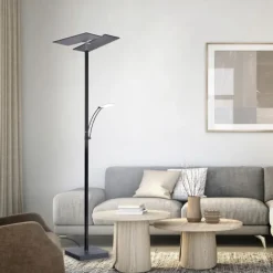 LED Stehlampe anthrazit farbig schwenkbar dimmbar Lesearm CCT Memory
