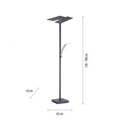LED Stehlampe anthrazit farbig schwenkbar dimmbar Lesearm CCT Memory
