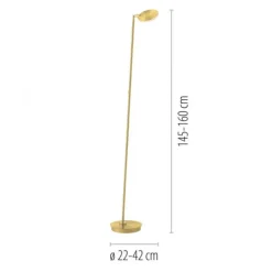 LED Stehleuchte AKKU Bente, Akkuleuchte, IP20, aufladbar, messingfarben