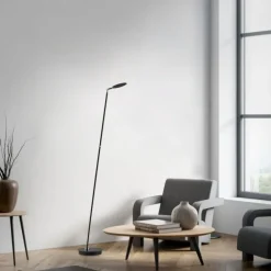 LED Stehleuchte AKKU BENTE, schwarz, Akkuleuchte, aufladbar, dimmbar,