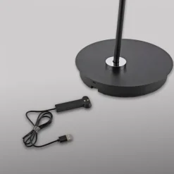 LED Stehleuchte AKKU BENTE, schwarz, Akkuleuchte, aufladbar, dimmbar,