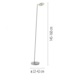 LED Stehleuchte AKKU BENTE, stahl, dimmbar, Akkuleuchte