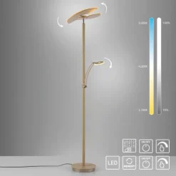 LED Stehleuchte ARTUR, sandfarben, Tastdimmer, dreh-und schwenkbar