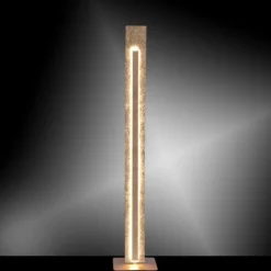 LED-Stehleuchte, Blattgoldoptik, warmweiße Lichtfarbe, blendfrei, modern