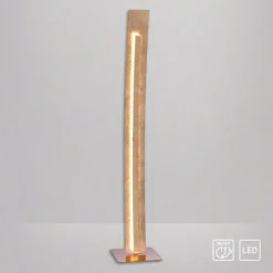 LED-Stehleuchte, Blattgoldoptik, warmweiße Lichtfarbe, blendfrei, modern
