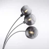 LED Stehleuchte 3 flammig schwarz Rauchglas modern schwenkbar