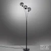 LED Stehleuchte 3 flammig schwarz dekoratives Design Lichtspiel gebogen