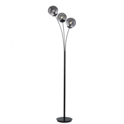 LED Stehleuchte 3 flammig schwarz dekoratives Design Lichtspiel gebogen