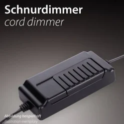 LED Stehleuchte gedreht chrom dimmbar über Schnurdimmer modern
