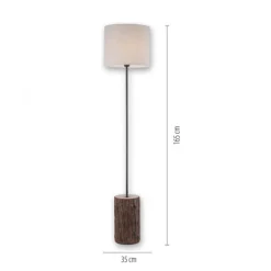 LED-Stehleuchte, Holz, Stoffschirm,1xE27, Schnurschalter