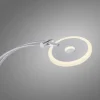 LED-Stehleuchte in stahlfarben mit Lesearm und Lichtfarbsteuerung mit Memory- und Dimmfunktion