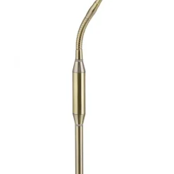 LED Stehleuchte messing matt Opalglas 3 Stufen Touchdimmer verstellbar