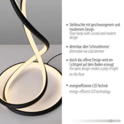 LED Stehleuchte modernes Design, TWIST, schwarz,