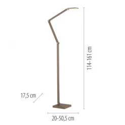 LED Stehleuchte SAMSKY, bronce, dimmbar, höhenverstellbar, Farbtemperatursteuerung