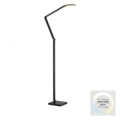 LED Stehleuchte SAMSKY, grau, CCT-Steuerung, Tastdimmer, höhenverstellbar