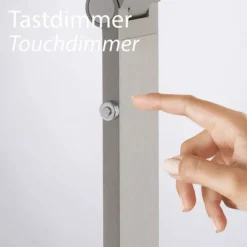 LED Stehleuchte SAMSKY, silber, dimmbar, höhenverstellbar, Farbtemperatursteuerung