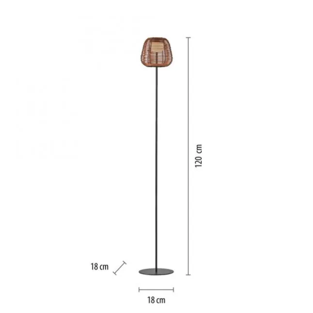 LED Stehleuchte schwarz Akku spritzwasserschutz USB Touchdimmer