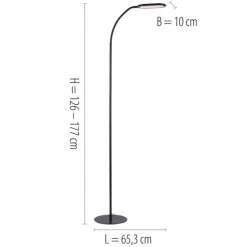 LED Stehleuchte, schwarz, CCT, dimmbar, Innenleuchte, IP20