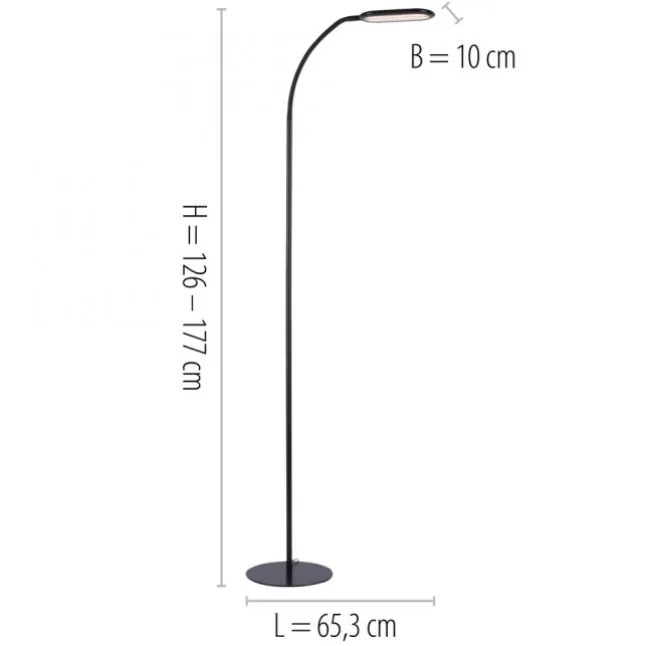 LED Stehleuchte, schwarz, CCT, dimmbar, Innenleuchte, IP20