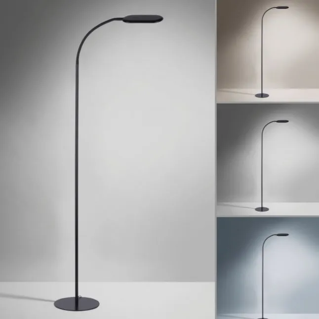 LED Stehleuchte, schwarz, CCT, dimmbar, Innenleuchte, IP20