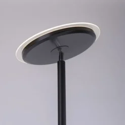 LED-Stehleuchte, schwarz, dimmbar, Touchdimmer, Lesearm, Fluterkopf einstellbar