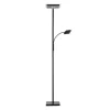 LED-Stehleuchte, schwarz, dimmbar, Lesearm, Deckenfluter