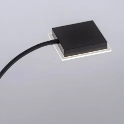 LED-Stehleuchte, schwarz, dimmbar, Lesearm, Deckenfluter