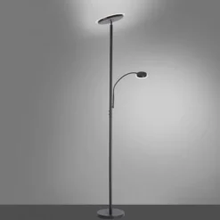 LED Stehleuchte, schwarz, dimmbar, Lesearm zuschaltbar,