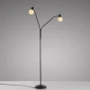 LED Stehleuchte schwarz 2-flammig flexibel verstellbar mit Schalter