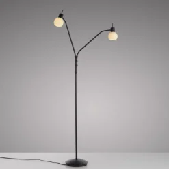 LED Stehleuchte schwarz 2-flammig flexibel verstellbar mit Schalter