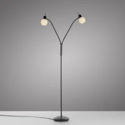 LED Stehleuchte schwarz 2-flammig flexibel verstellbar mit Schalter