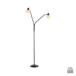 LED Stehleuchte schwarz 2-flammig flexibel verstellbar mit Schalter
