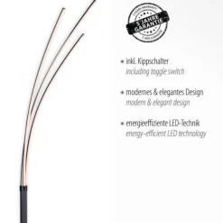 LED-Stehleuchte, schwarz, 3-Flammig, 18 Watt, 2200 Lumen
