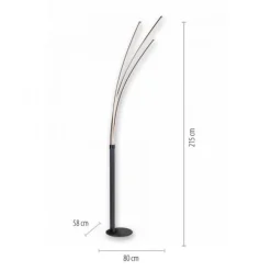 LED-Stehleuchte, schwarz, 3-Flammig, 18 Watt, 2200 Lumen