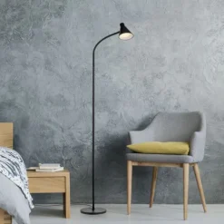 LED Stehleuchte schwarz mit Schalter flexible verstellbar Arbeitsplatzleuchte