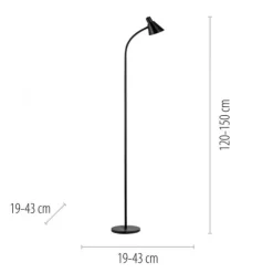 LED Stehleuchte schwarz mit Schalter flexible verstellbar Arbeitsplatzleuchte