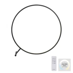 LED Stehleuchte schwarz rund Ringform dimmbar über Fernbedienung CCT