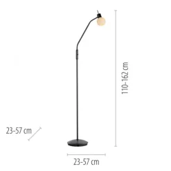 LED Stehleuchte schwarz Schalter flexibel verstellbar Wohnzimmer