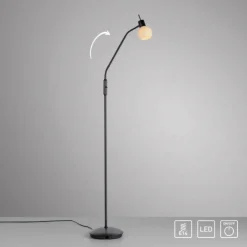 LED Stehleuchte schwarz Schalter flexibel verstellbar Wohnzimmer