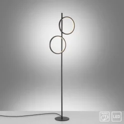LED Stehleuchte schwarz schlichtes Design Fußschalter warmweiß