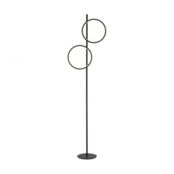 LED Stehleuchte schwarz schlichtes Design Fußschalter warmweiß